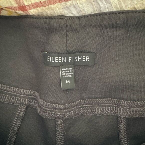 Eileen Fisher Straight Leg Pants Sz Medium Dark Grey Double Button Business - Picture 7 of 8